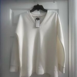 Women's Cream V-Neck Sweater